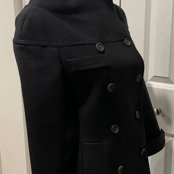 PRADA NAVY AND BROWN PLAID DOUBLE BREASTED BLAZER - SIZE 40 IT - Picture 8 of 12